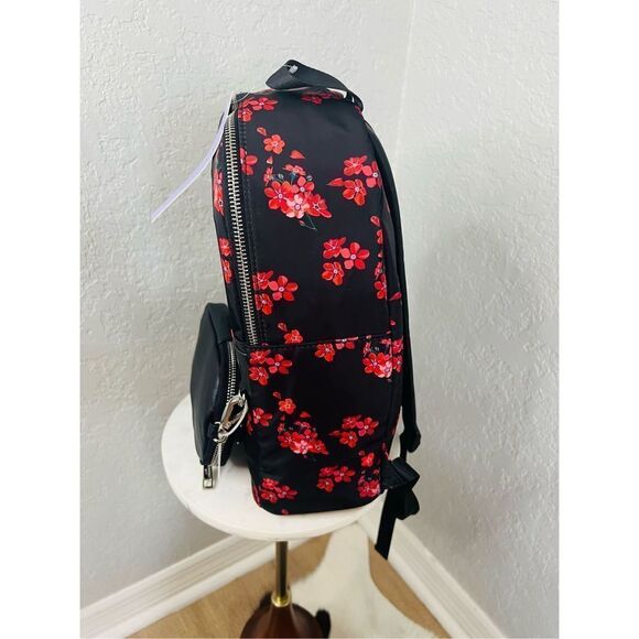 Madden Girl Mini Backpack & Pouch Bag, Lightweight, Black Red‎ Floral, NWT - Picture 9 of 14